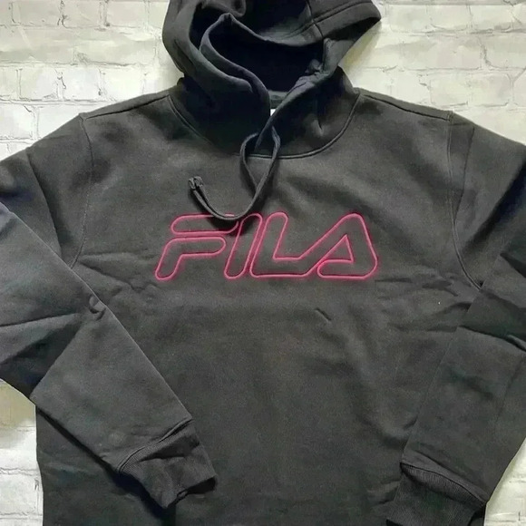 Fila, black and pink hoodie sweatshirt NWT - Picture 5 of 8